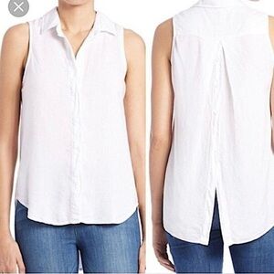 cloth & stone White Sleeveless Button-Front Shirt